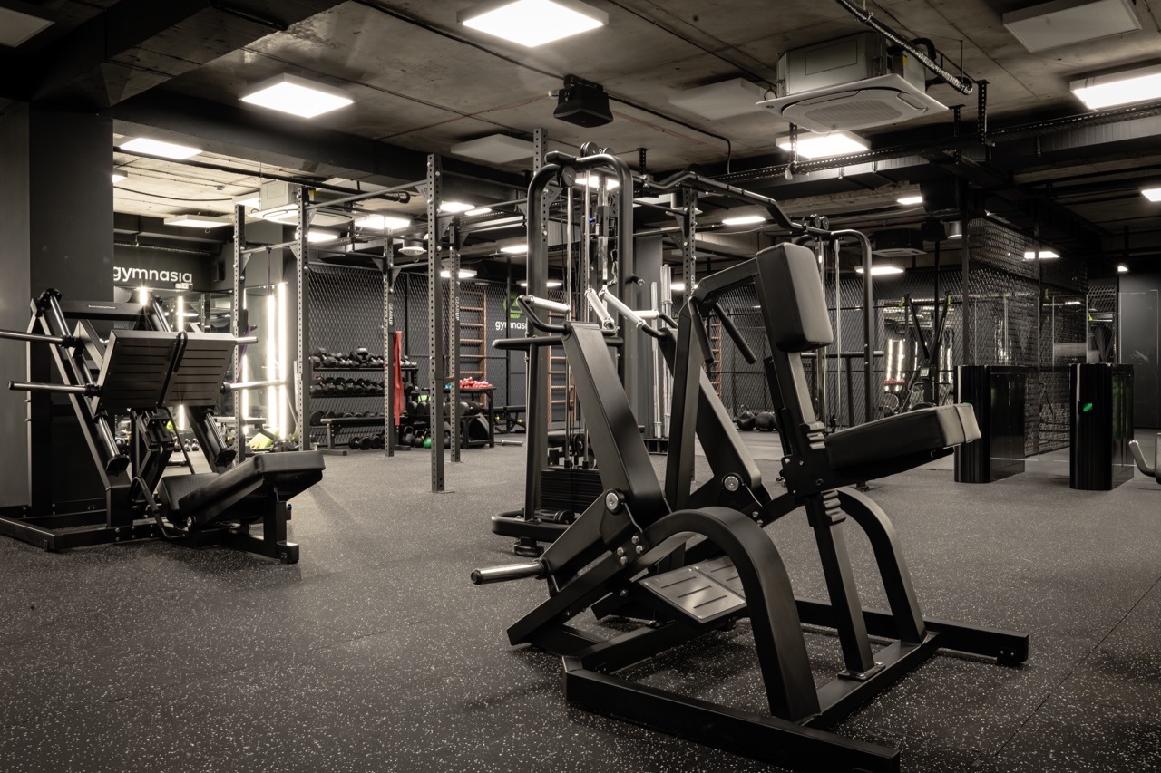 Strength and conditioning area with free weights